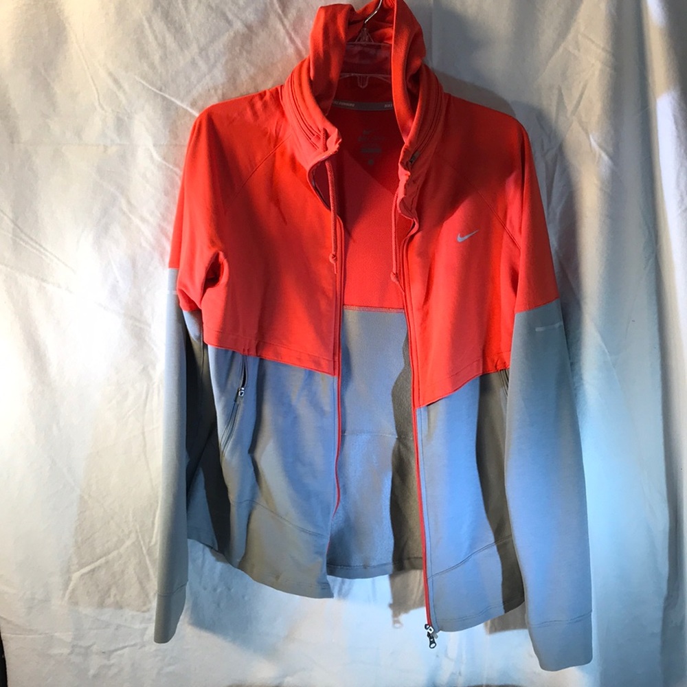Nike cotton mix zip up running jacket cardigan SzL